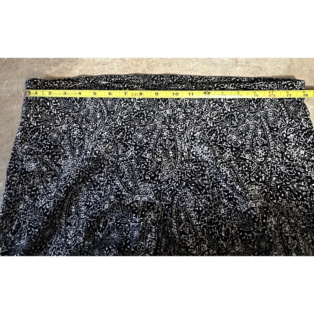 Counterparts Womens XL Black White Paisley Pull On Cropped Pants Button Hem - Picture 8 of 10